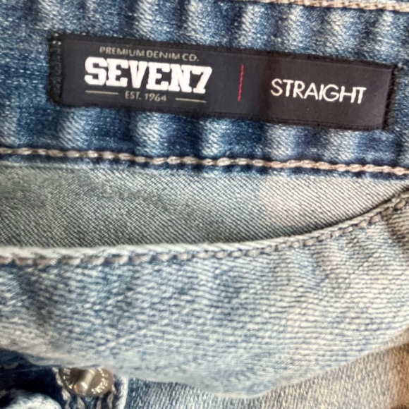 Seven7 Jeans Mens 34x34 Straight Fit Denim Stretch Pants light distress - Picture 2 of 12